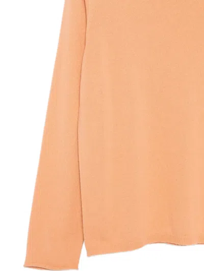 Le Tricot Perugia Turtleneck Long-sleeves Sweater In Orange