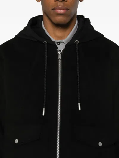 Moose Knuckles Ellington Bomber Jacket With Removable Hooded Insert In Black