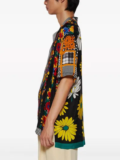 J. Logan Home Sennet Silk Short-sleeved Shirt In Black