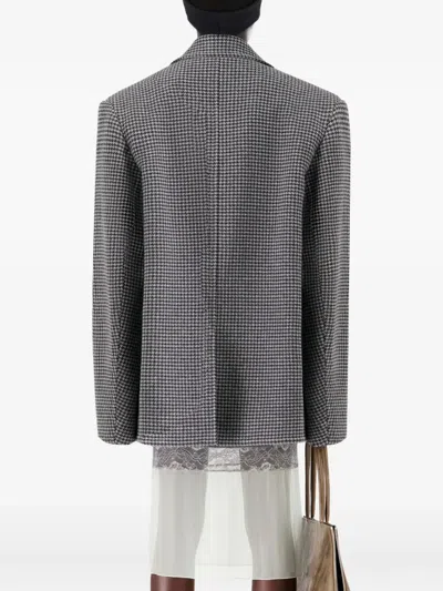 Coperni Houndstooth Buttoned Jacket In Gray