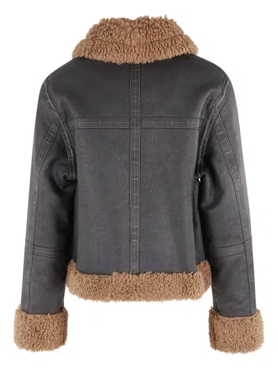 Stand Studio Lorelle Faux-shearling Jacket In Brown