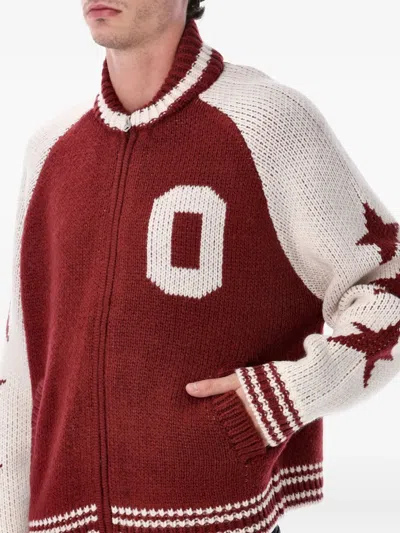 Obey Cowichan Sweater Cardigan In Red