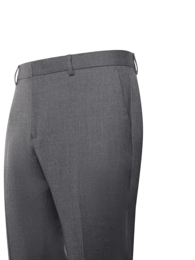 Be Able Tailored Wool-blend Gabardine Trousers In Gray