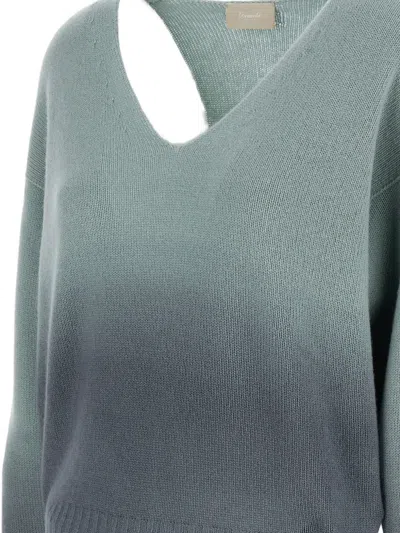 Drumohr Ombre-effect V-neck Sweater In Blue