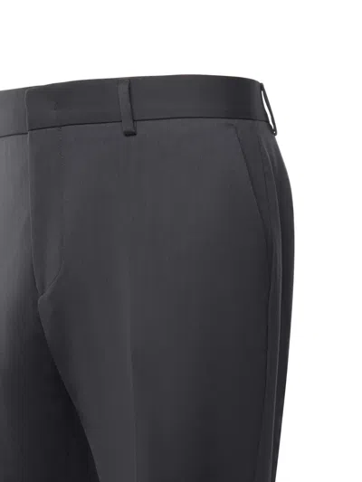Be Able Tailored Wool-blend Gabardine Trousers In Gray