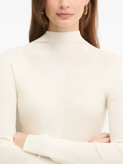 Hugo Boss Foliora Mock-neck Sweater In Neutral
