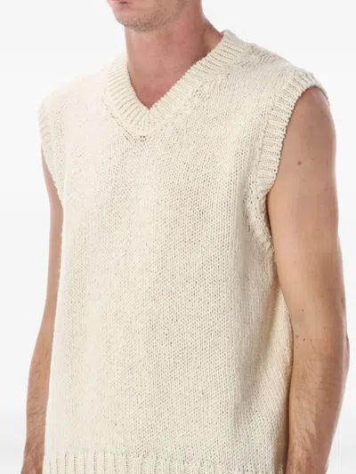 Howlin' Sleeveless V-neck Knit Vest In Neutral