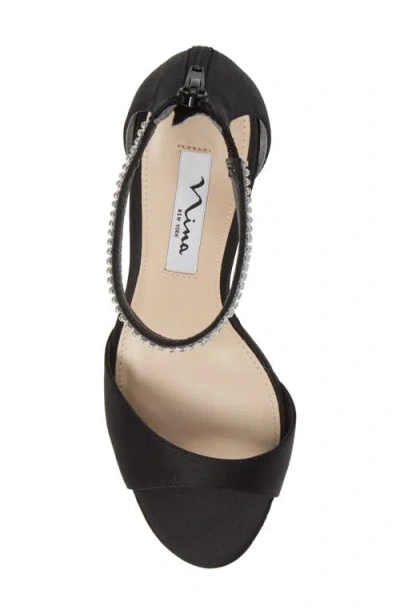 Nina Volanda Womens Satin Embellished Dress Sandals In Black