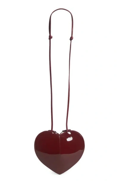 Alaïa Le Coeur Patent Leather Crossbody Bag In Red