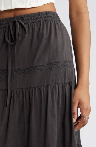 Bp. Tiered Cotton Maxi Skirt In Gray