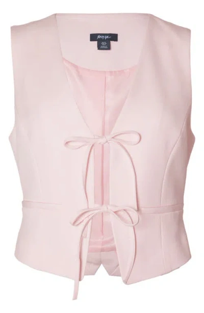 Nasty Gal Tailored Tie Front Vest In Pink