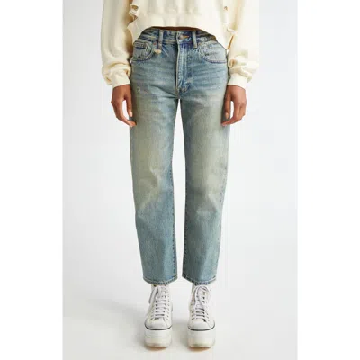 R13 Romeo Distressed Straight Leg Jeans In Blue