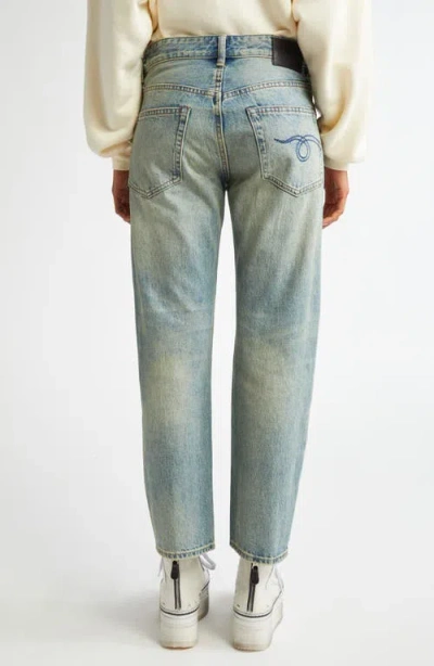 R13 Romeo Distressed Straight Leg Jeans In Blue