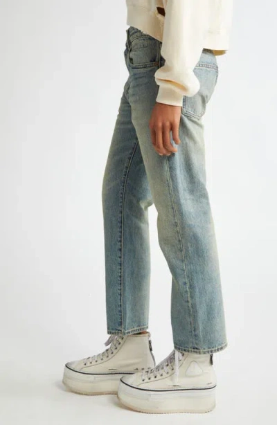 R13 Romeo Distressed Straight Leg Jeans In Blue