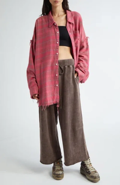 R13 Cotton French Terry Sweatpants In Brown