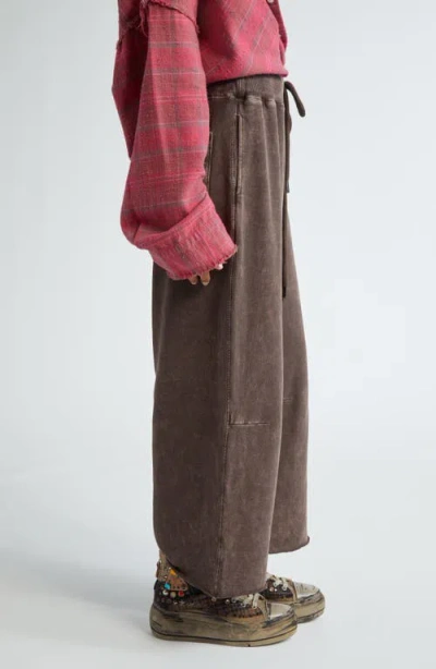 R13 Cotton French Terry Sweatpants In Brown