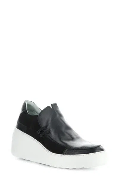 Fly London Davy Platform Wedge Sneaker In Black