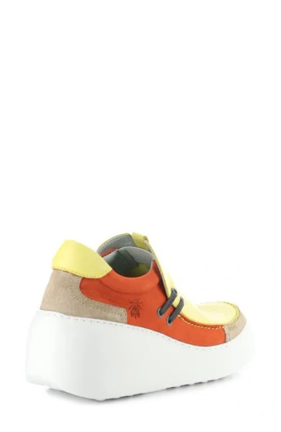 Fly London Davy Platform Wedge Sneaker In Yellow