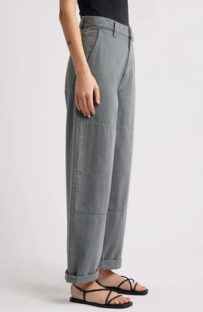 Frame The Cuffed Cotton Utility Pants In Gray