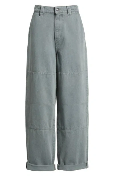 Frame The Cuffed Cotton Utility Pants In Gray
