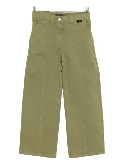 Aspesi Button-fastening Trousers In Green