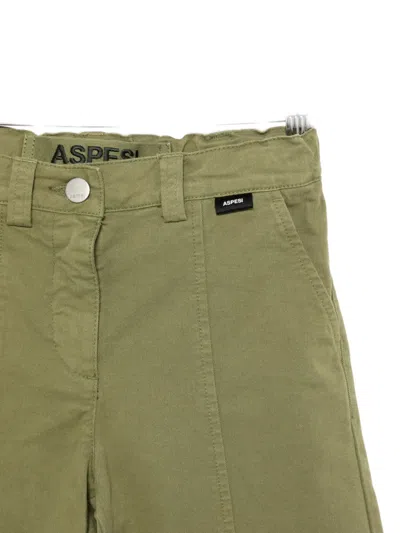Aspesi Button-fastening Trousers In Green