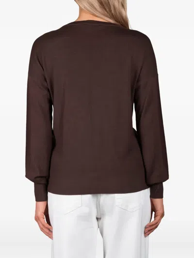 Moorer V-neck Sweater In Brown