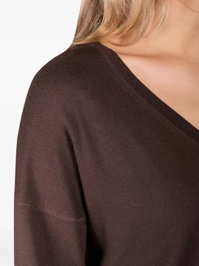 Moorer V-neck Sweater In Brown
