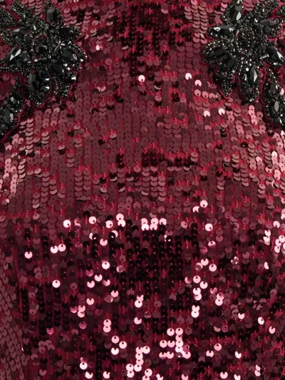 Erdem Embellished Sequined Georgette Midi Dress In Red