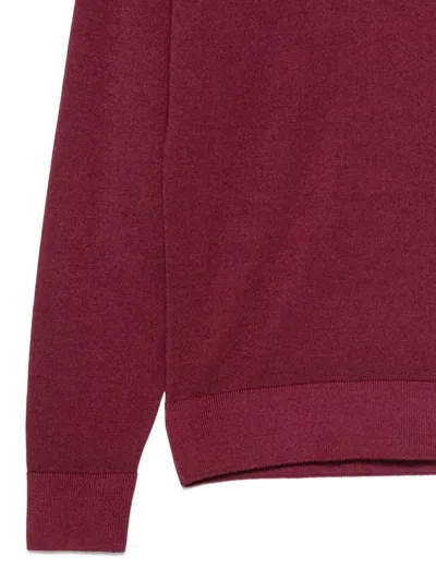 Ferrante V-neck Sweater In Burgundy