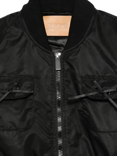 Jakke Jenki Faux-fur Trim Bomber Jacket In Black