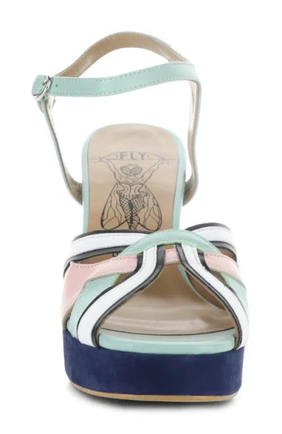 Fly London Ezui Ankle Strap Platform Sandal In Green