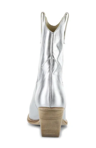 Fly London Wofy Pointed Toe Western Boot In Silver