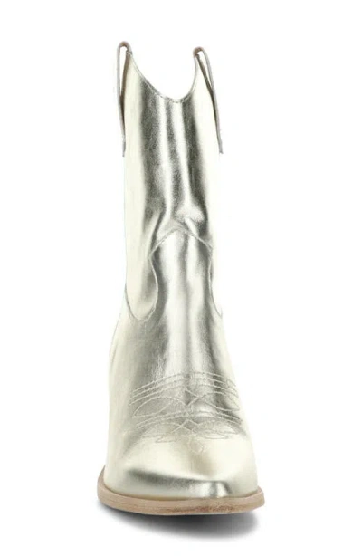 Fly London Wofy Pointed Toe Western Boot In Silver