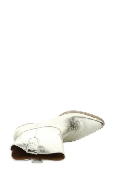 Fly London Wofy Pointed Toe Western Boot In Silver