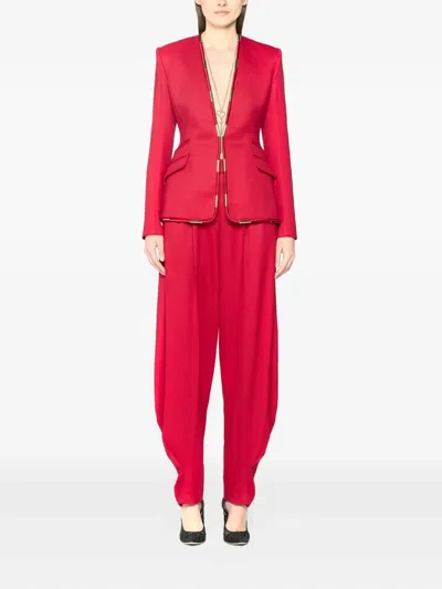 Genny High-waisted Cuffed Trousers In Pink