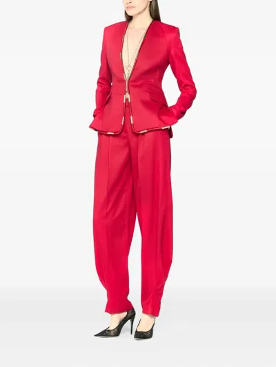 Genny High-waisted Cuffed Trousers In Pink