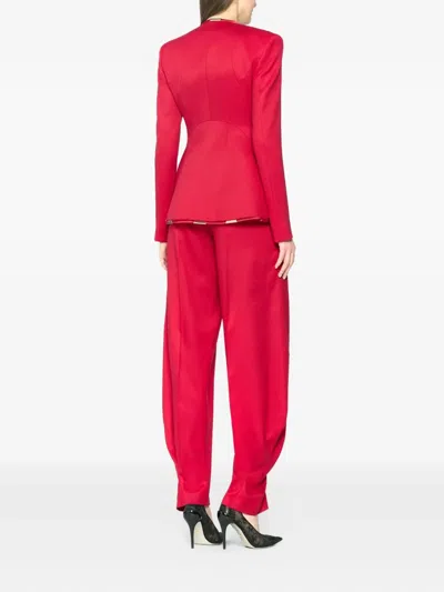 Genny High-waisted Cuffed Trousers In Pink