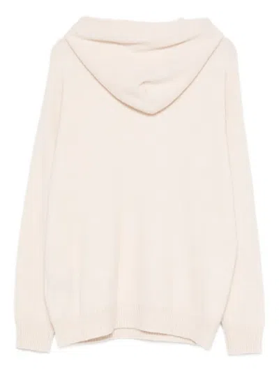 Laneus Knitted Hoodie In White