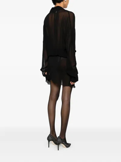 Monot Georgette Mini Dress In Black