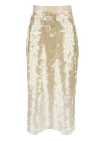 Lorena Antoniazzi Sequin-embellished Midi Skirt In White