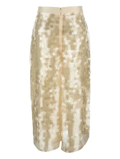 Lorena Antoniazzi Sequin-embellished Midi Skirt In White