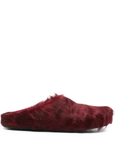Marni Fussbett Mules In Burgundy