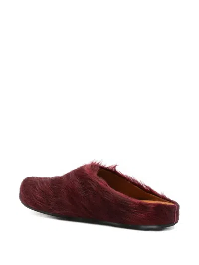Marni Fussbett Mules In Burgundy