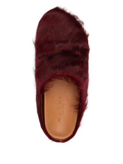 Marni Fussbett Mules In Burgundy