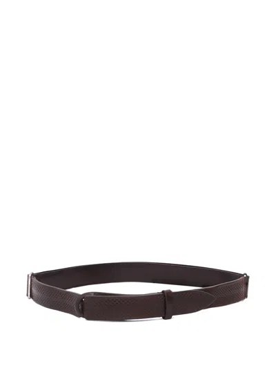 Orciani Textured Leather Belt In Brown