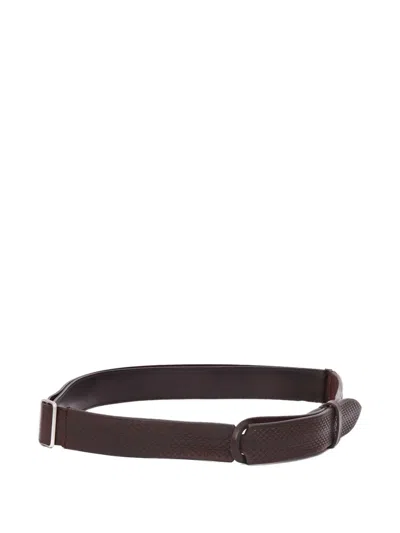 Orciani Textured Leather Belt In Brown