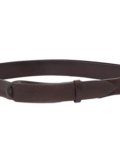 Orciani Textured Leather Belt In Brown