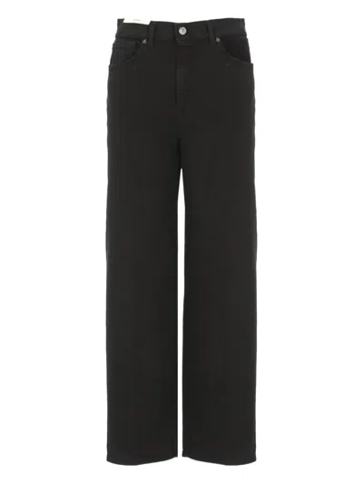 Pt Torino Straight Leg Denim Trousers With Five Pockets In Black