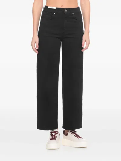 Pt Torino Straight Leg Denim Trousers With Five Pockets In Black